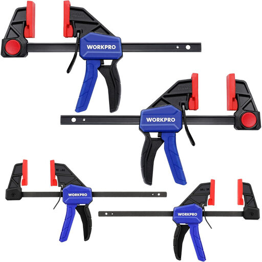 WORKPRO 4-Piece F-Clamp Set, 150 mm x2 + 120 mm x2