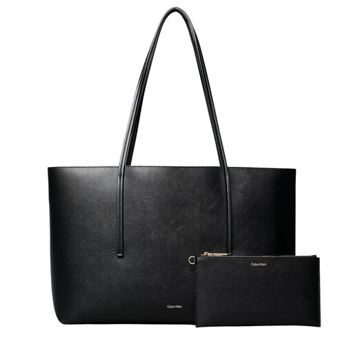 Calvin Klein Foil Logo Tote Bag - Black/Toasted Coconut