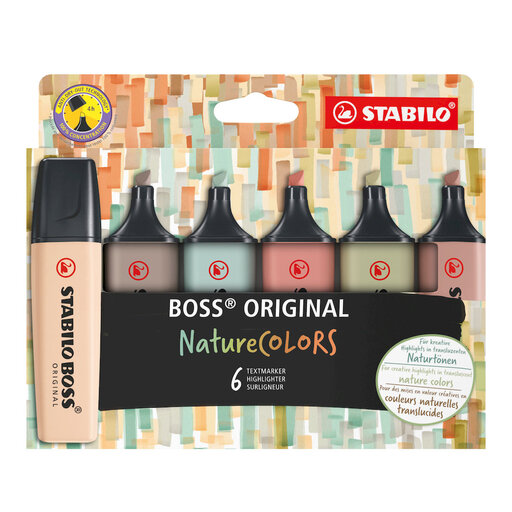 STABILO BOSS ORIGINAL NatureCOLORS - Highlighter - Pack of 6