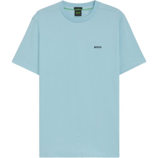 BOSS Stretch-cotton T-shirt with Contrast Logo - Blue