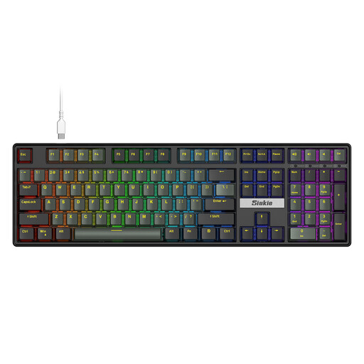 Siukie wired mechanical keyboard with 108 keys