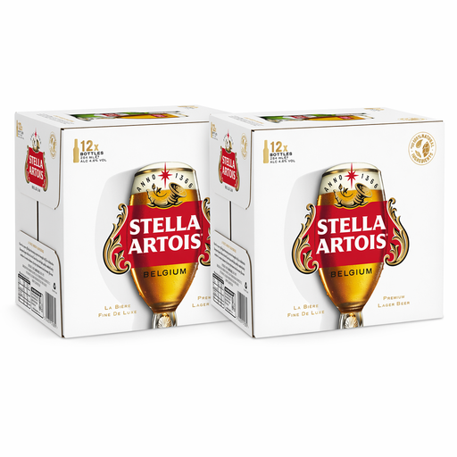 Stella Artois Belgium Premium Lager Beer 12x284ml - 24 Pack (12x2)