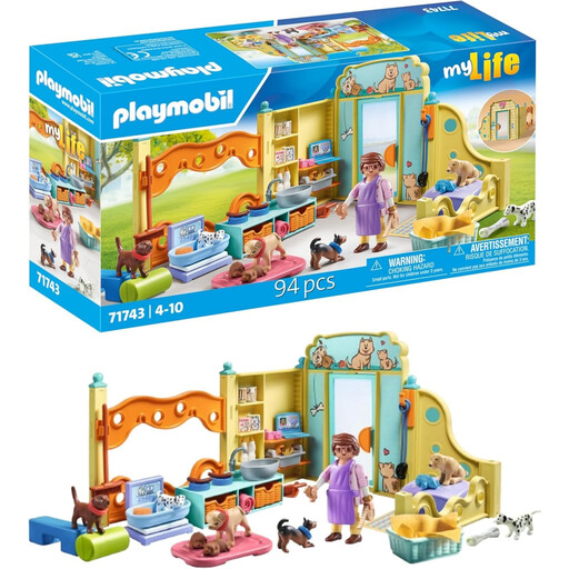 PLAYMOBIL Puppy House Puppy Toy Child Animal Figure Set Toy for Children from 4 Years 71743