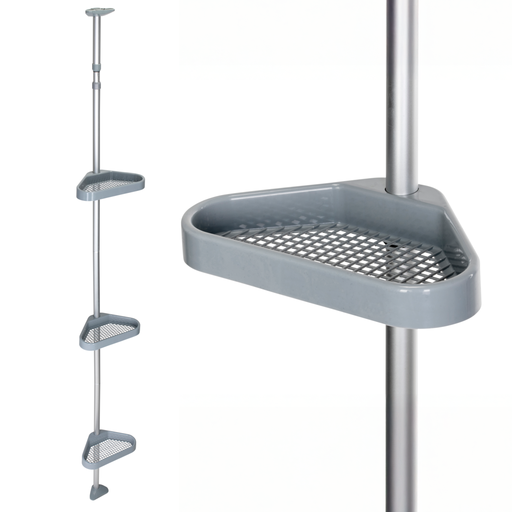 Croydex Triple Corner Storage Basket Tension Rod