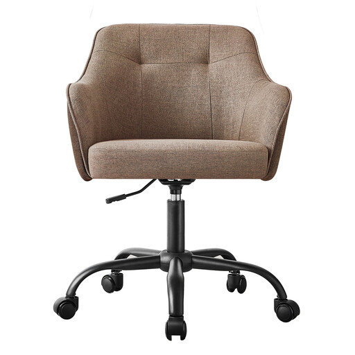 Ochama Ergonomic Desk Chair, Adjustable Height Swivel Office Chair, Breathable Fabric, for Bedroom or Study, Brown