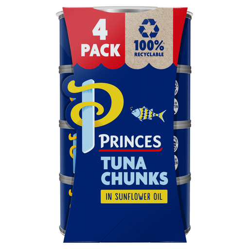 Princes Tuna Chunks in Sunflower Oil 4 Pack 4 x 145g