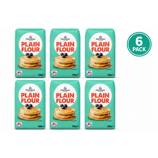 Morrisons Plain Flour, six 500g packs