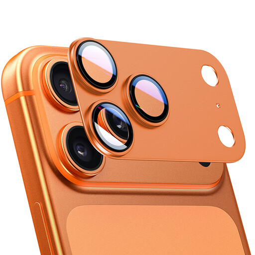 IM-CHEN iPhone 17 Pro Max Camera Lens Protector, High Transmittance Alloy, Anti-Fall, Orange, 1 Piece