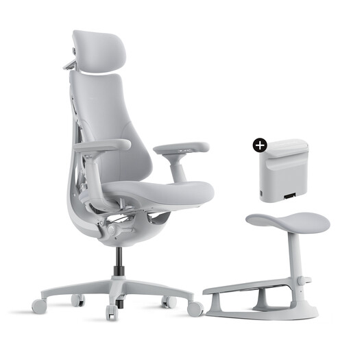 LiberNovo Omni Ergonomic Office Chair with Footrest in Grey