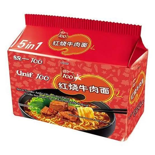 Uni-President 100 Nouilles Instantanées Saveur Bœuf Braisé 5 x 100 g