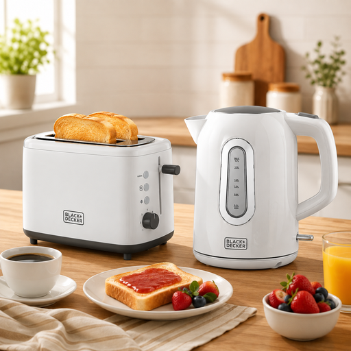 BLACK+DECKER breakfast set with kettle and 2-slice toaster