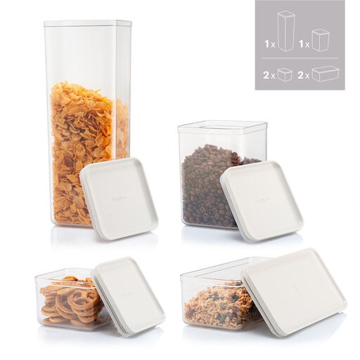 BODUM CANTEEN Set of 6 Storage Jars - White Lid
