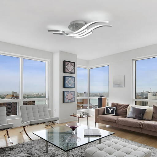 Modern Geometric LED Ceiling Light, 32W, 6500K Cool White