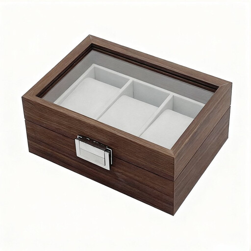 JU7CER 3-position watch box with glass top