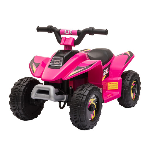 HOMCOM 6V Kids Electric Ride on All Terrain Quad in Pink