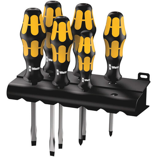 Wera 932 S/6 Schroevendraaierset met Rek - Geel/Zwart, 6 st