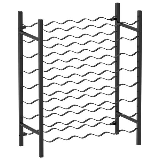 48-Bottle Wave Metal Wine Rack Freestanding