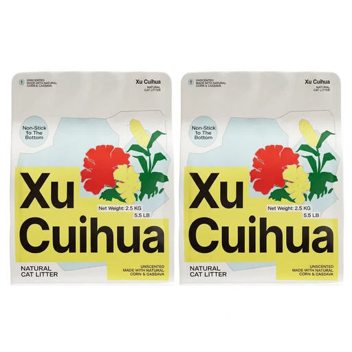 XUCUIHUA Litière végétale pour chat Parfum original 2,5 kg × 2