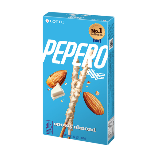LOTTE Pepero Biscuit Sticks with Almond White Chocolate Coating 32 g