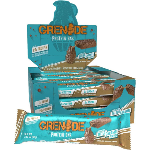 Grenade High Protein Low Sugar Protein Bar Chocolate Chip Salted Caramel Flavour