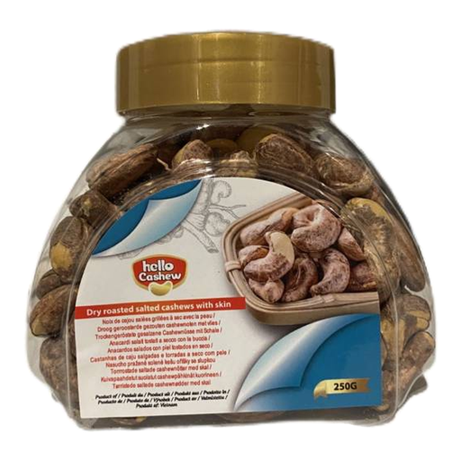 Hello Cashew Noix de Cajou Salées Grillées avec Peau 250g