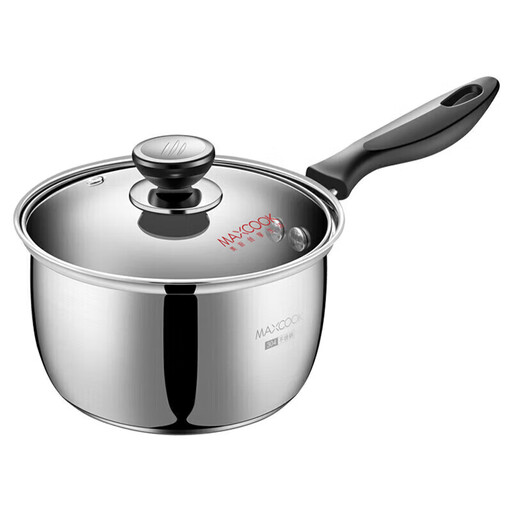 MAXCOOK 304 Stainless Steel Sauce Pan 16 cm with glass lid