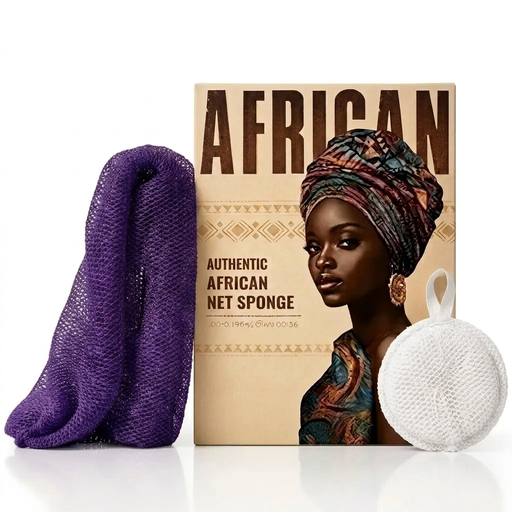 Personal Care African Net Sponge 70g purple and white