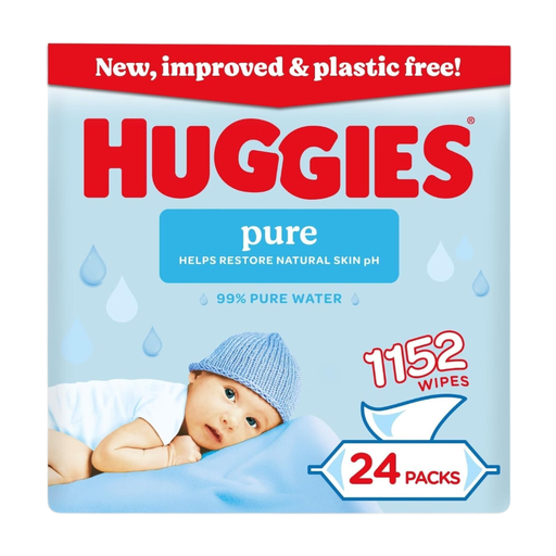 Huggies Pure Baby Wipes 24 x 48 Pack