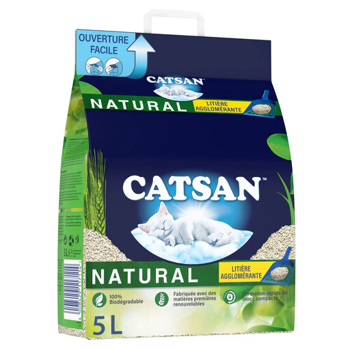 CATSAN NATURAL Agglomerating Plant-Based Cat Litter 5L
