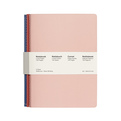 Jubiluu A5 Softcover 3-Pack in pastel colours