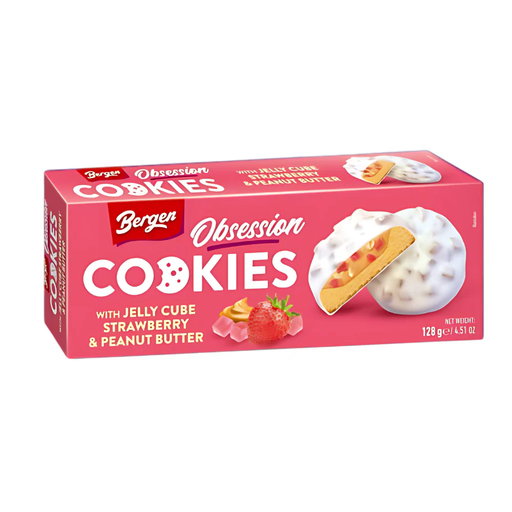 Bergen Strawberry & Peanut Butter Jelly Cube Cookies 128g