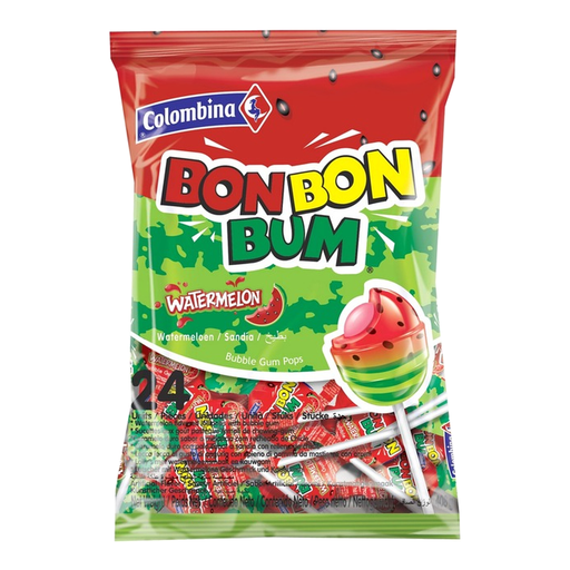 Columbina GUM Lollipops Watermelon 24s