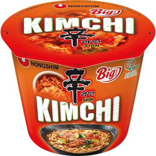 Nongshim Kimchi Vegetarian, 120 g instant noodle bowl