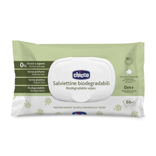 Chicco Biodegradable Wipes 12 x 60 Pieces