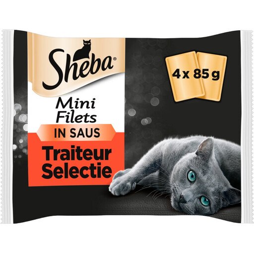 Sheba Mini Filets en sauce – Sélection Gourmet – Nourriture pour chat 4 x 85 g