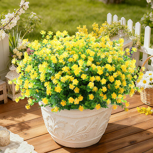 8 Bündel künstlicher Blumen in Gelb
