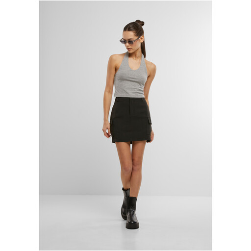 Urban Classics Ladies Basic Neckholder Jersey Top in Heathergrey
