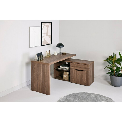 jahnke 140x117x77cm Eckschreibtisch CU-Libre in Nussbaum