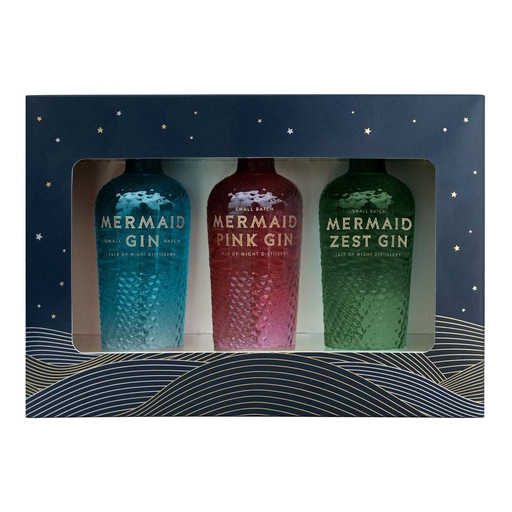 All Gin Trio Gift Set featuring three miniature bottles of Mermaid Gin