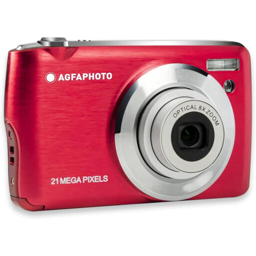 AgfaPhoto 21MP Compact Digital Camera with 8x Optical Zoom - Red