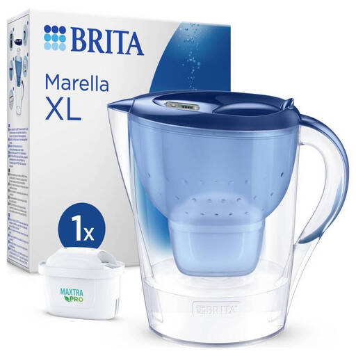 Brita Marella XL 蓝色滤水壶，配备 Maxtra Pro 高效滤芯