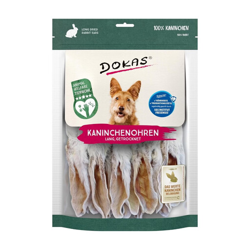 Dokas – Rabbit Ears with Fur 180g – 100% Natural, Grain-Free Dog Chews