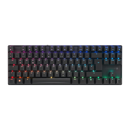 CHERRY MX 8.2 TKL 无线游戏键盘，Tenkeyless 铝合金框架，MX2A 茶轴，三模连接，RGB 背光，德语配列，黑色