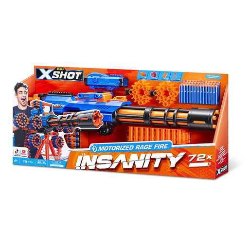 X-Shot Insanity Motorized Rage Fire Gatlin Gun with Tripod
