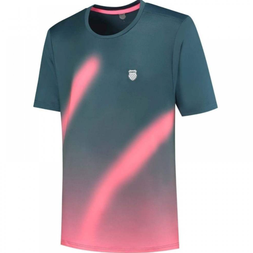 K-Swiss Hypercourt Print Crew 5 Petrol Green T-Shirt