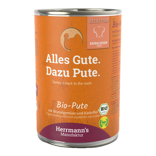 HERRMANN'S MANUFAKTUR Organic Turkey Food for Adult Cats, 400g