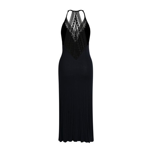 IZURIA Lace V-Neck Black Suspender Dress