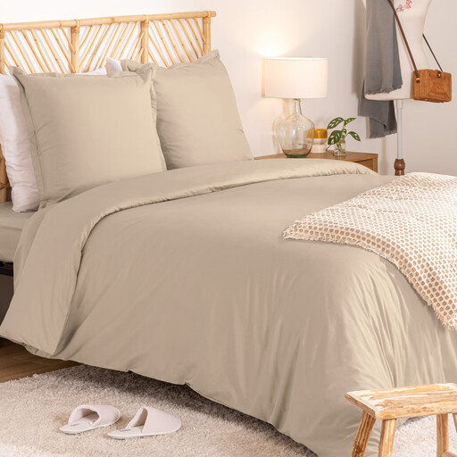 Atmosphera Parure de lit 260 x 240 cm percale de coton lin