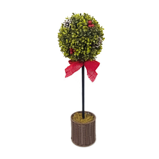 Daisy Darcy 60 cm Boxwood Ball Tree with Berries and Pine Cones
