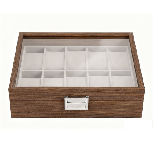 JU7CER 10-position watch box with glass top